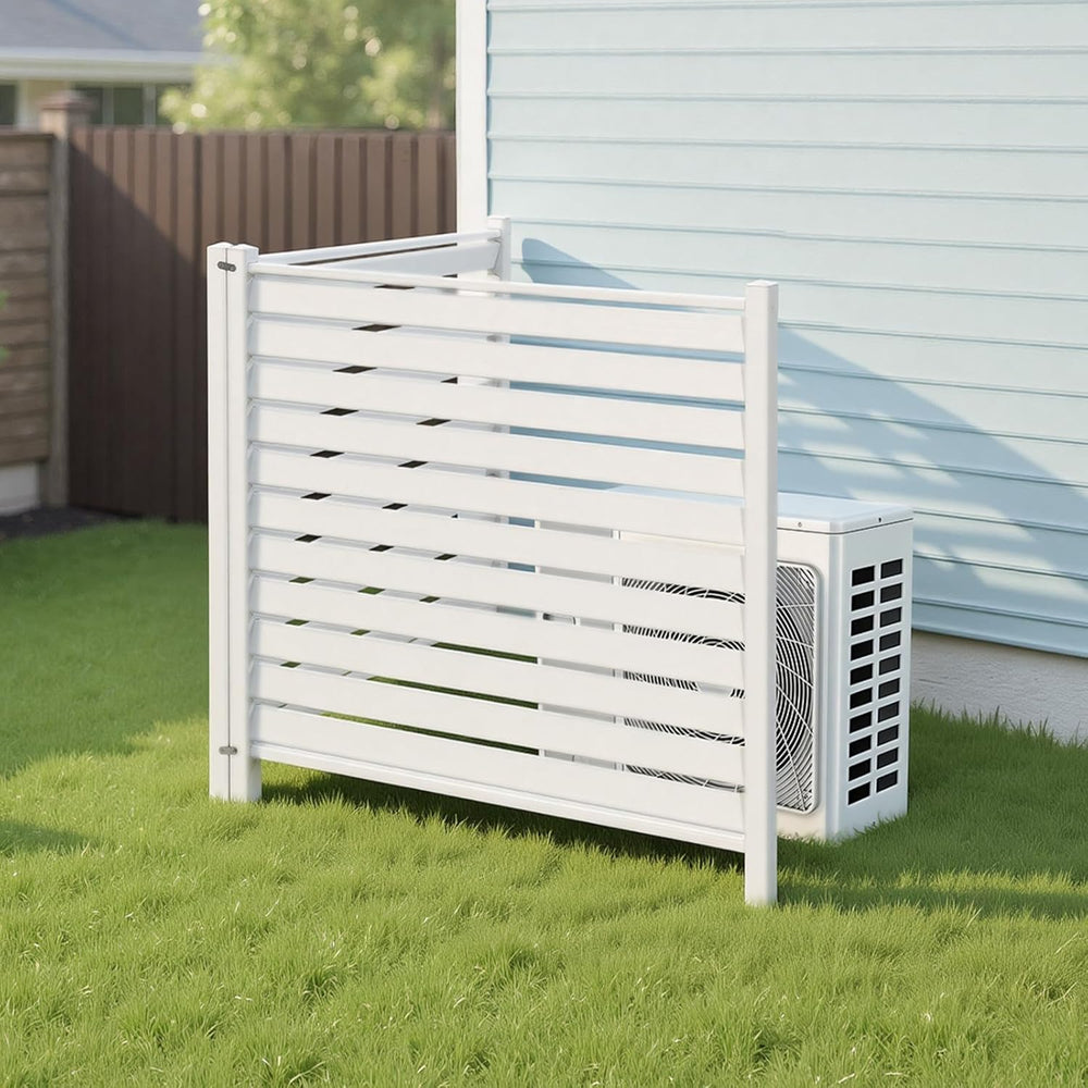 VEVOR 48" W x 48" H Vinyl Fence Panels, Air Conditioner Fence, Outd...
