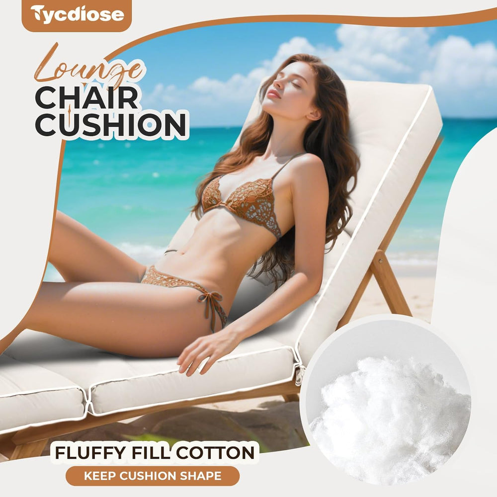 Outdoor Chaise Lounge Chair Cushion, Waterproof Non-Slip Patio Chaise Lounge ...