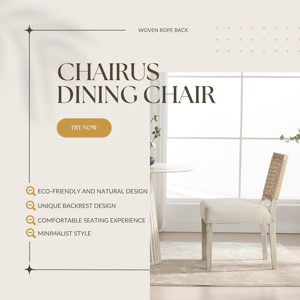 chairus upholstered Dining Chairs Set of 4, Boho Coastal Dining Room Chairs w...