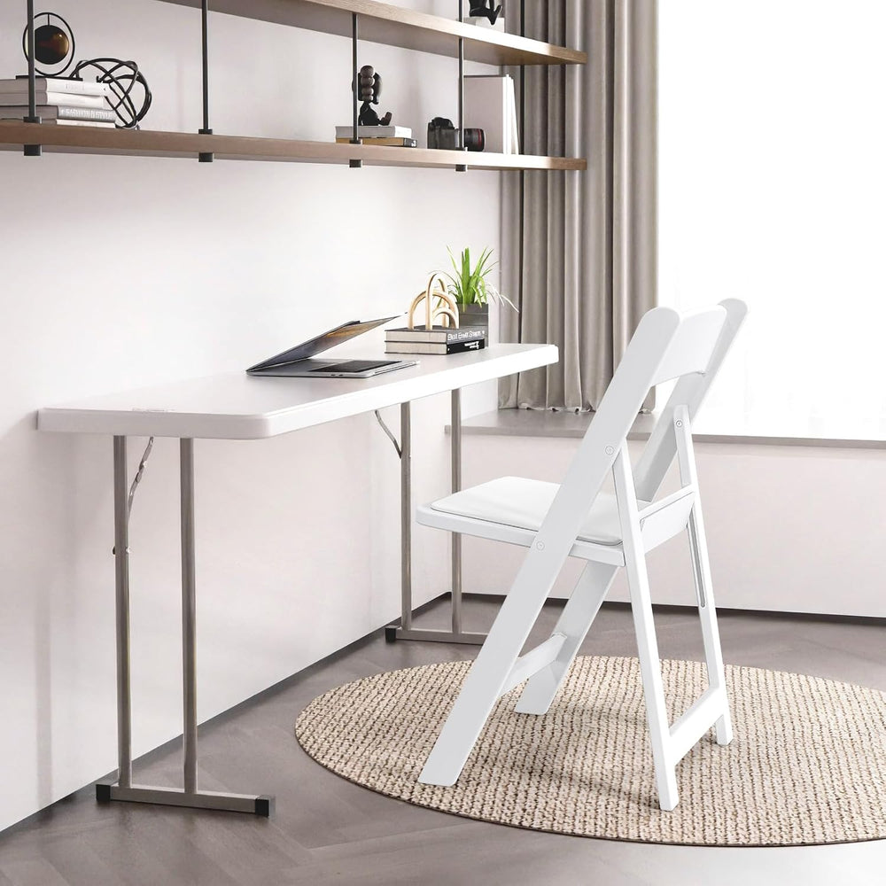VINGLI Resin Folding Chairs with Cushion, Foldable Plastic Chair with Comfort...