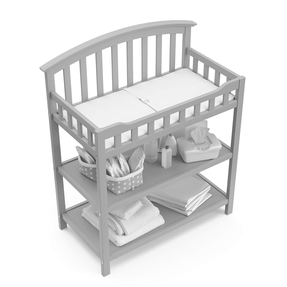 Graco Changing Table with Water-Resistant Changing Pad, Pebble Gray