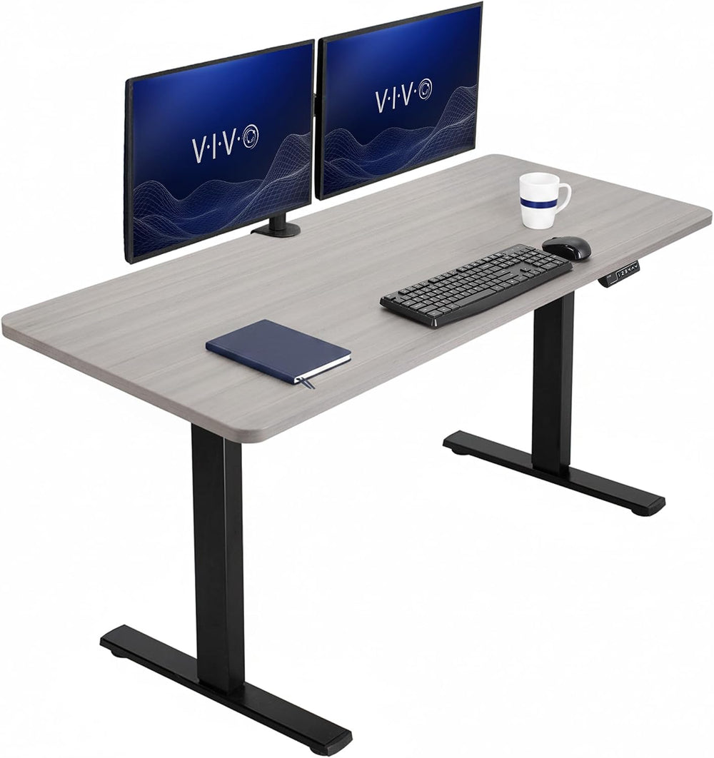 VIVO Electric Standing Desk, Solid 1-Piece 60" x 24" Dark Gray Top