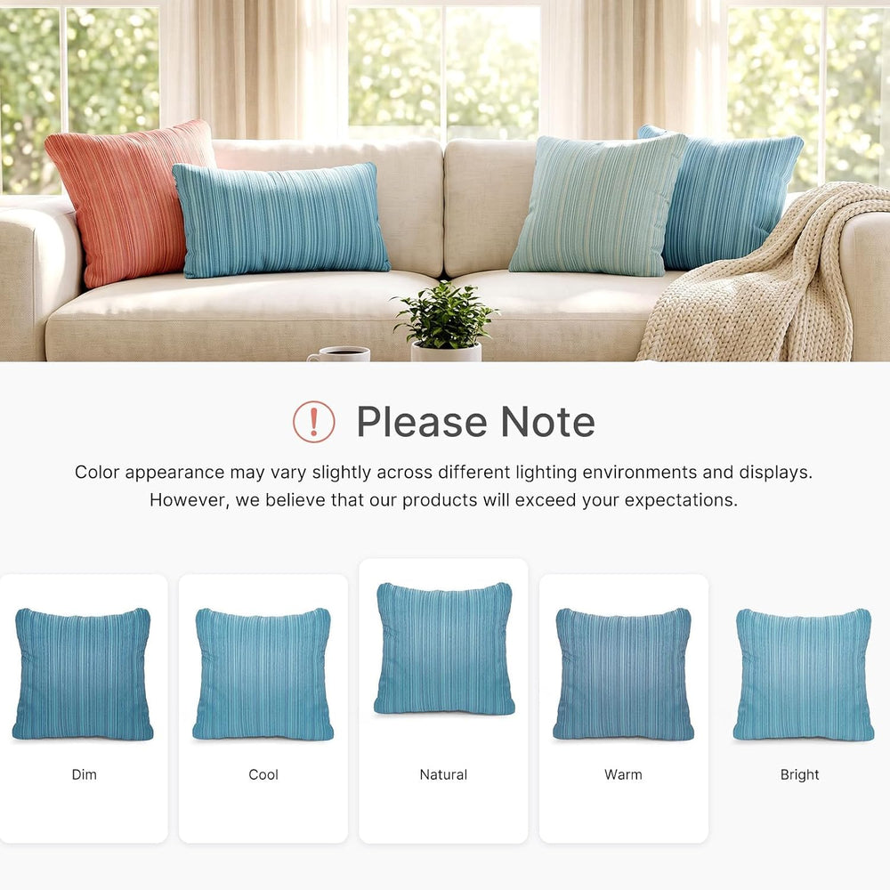 Outdoor Throw Pillow Set of 2 with Inserts, Outdoor Lumbar Pillow Water Resis...