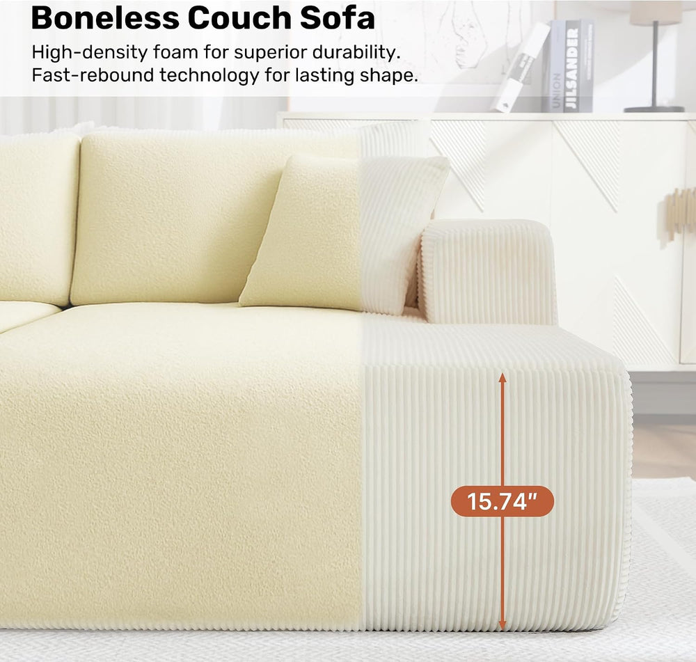 81" Oversized Chaise Lounge Chair Indoor,Boneless Sectional Double Chais...