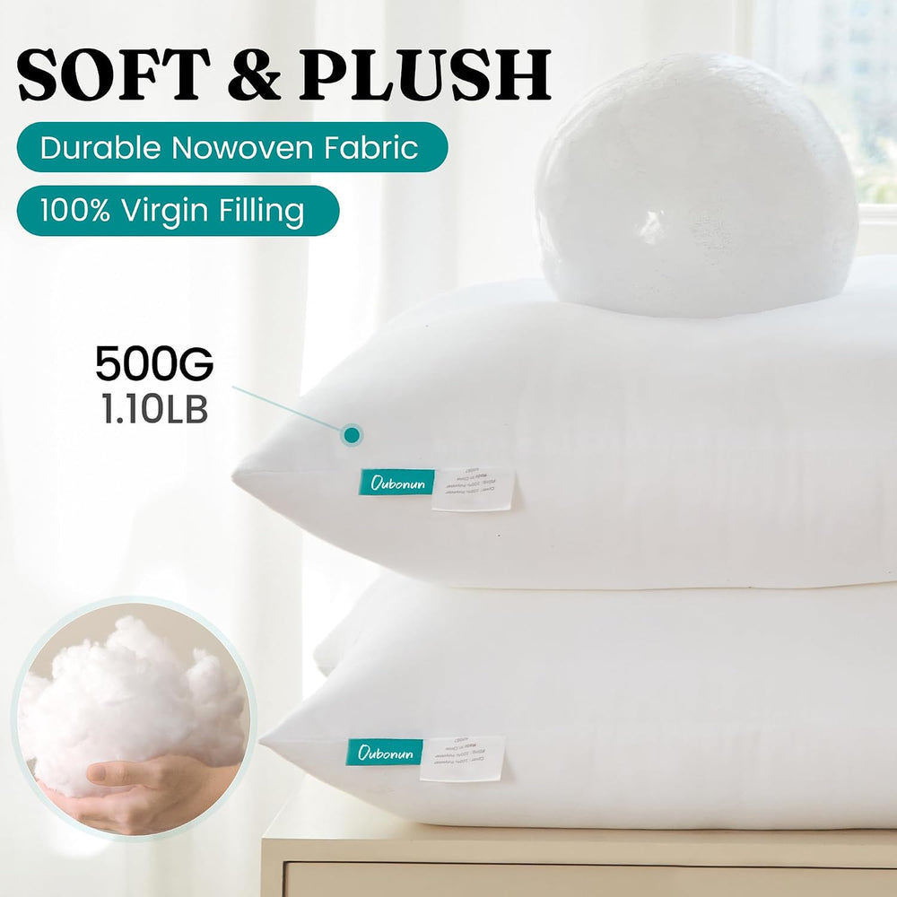 Oubonun 18 x 18 Throw Pillow Inserts Set of 4