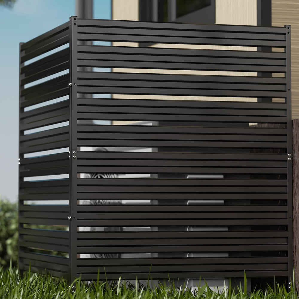2 Panels Metal Air Conditioner Fence, 48" H x 48" W Privacy Fence P...