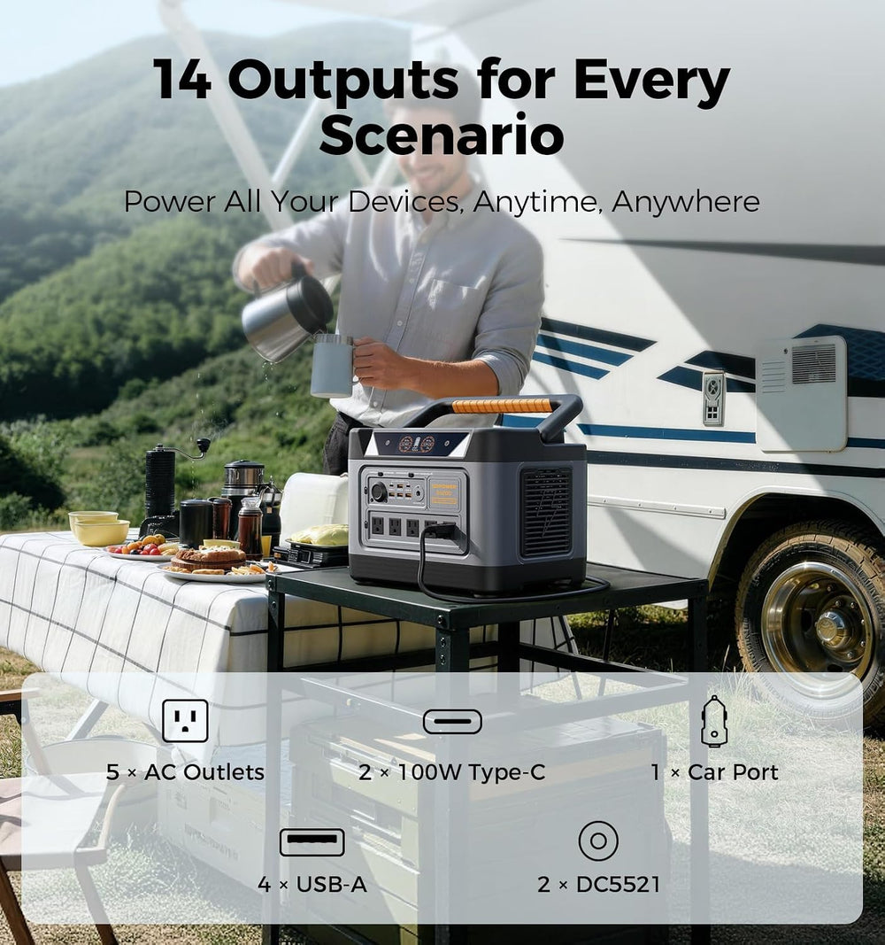 UDPOWER S1200 Portable Power Station, 1,191Wh, 1,200W