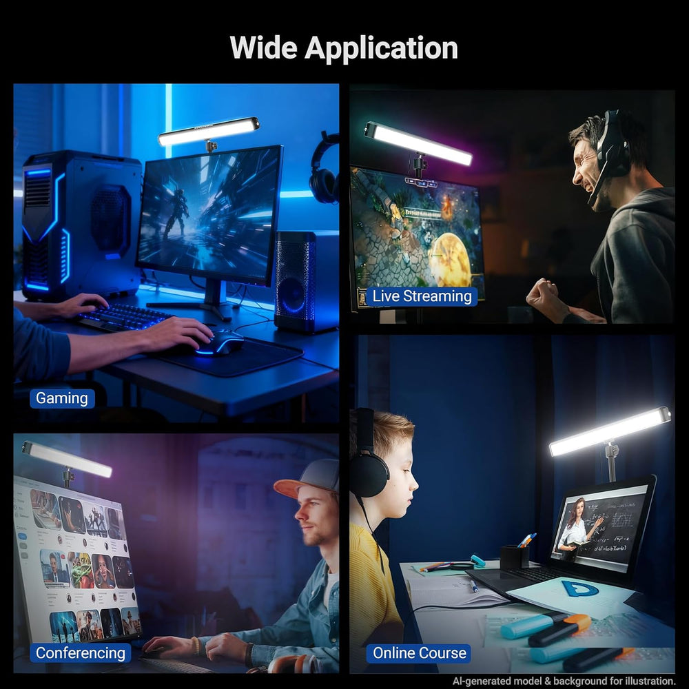 NEEWER NG01 Dual Sided RGB LED Streaming Key Light, Smart Lamp for Desk