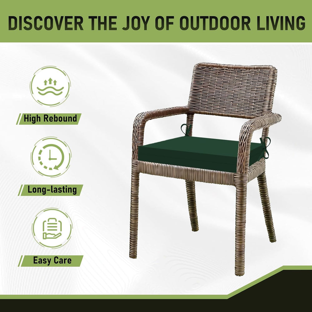 Basic Beyond Outdoor Chair Cushions Set of 2, Square Corner Outdoor Cushions ...