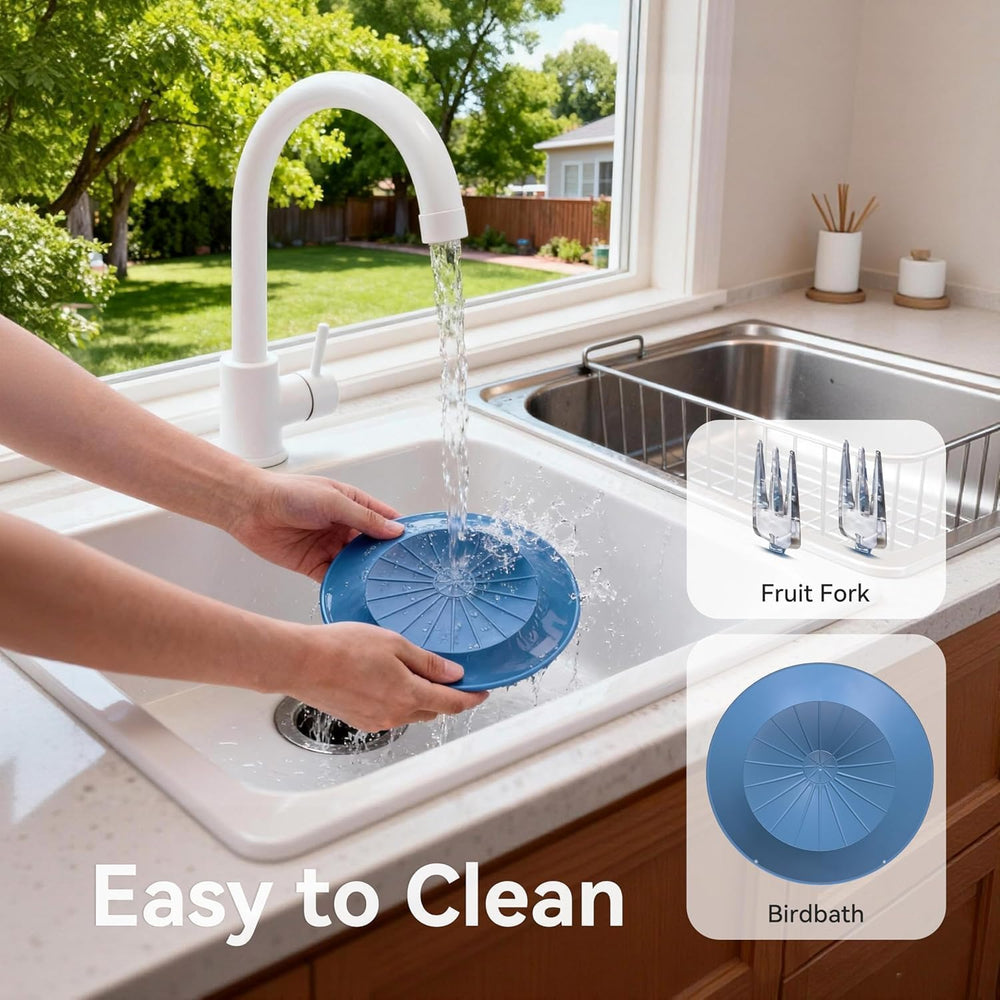 LongPlus Solar Bird Bath with 2K Camera, Solar Smart Bird Fountain Outdoor