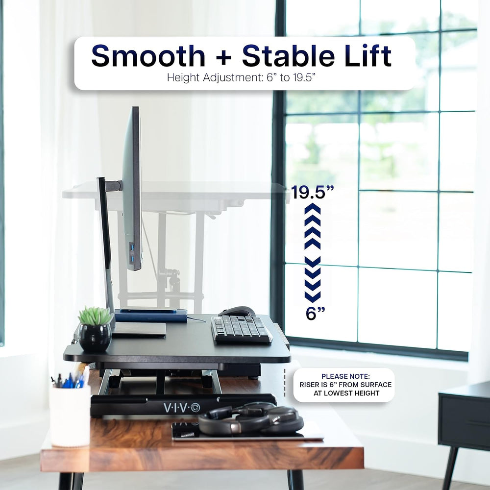 VIVO Black 36 in Tilting Stand Up Desk Converter, DESK-V036T