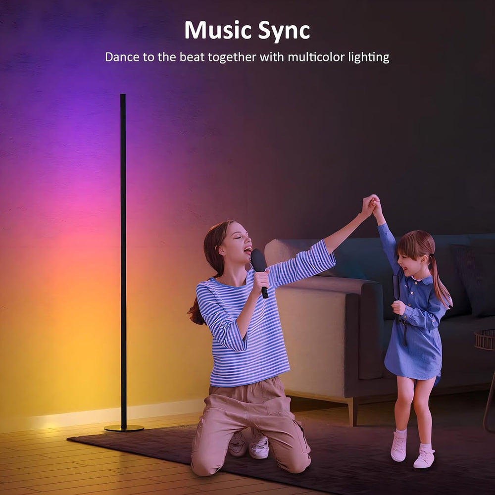 LED Corner Floor Lamp, Ambient Lighting 2 Pack One Connected Pair