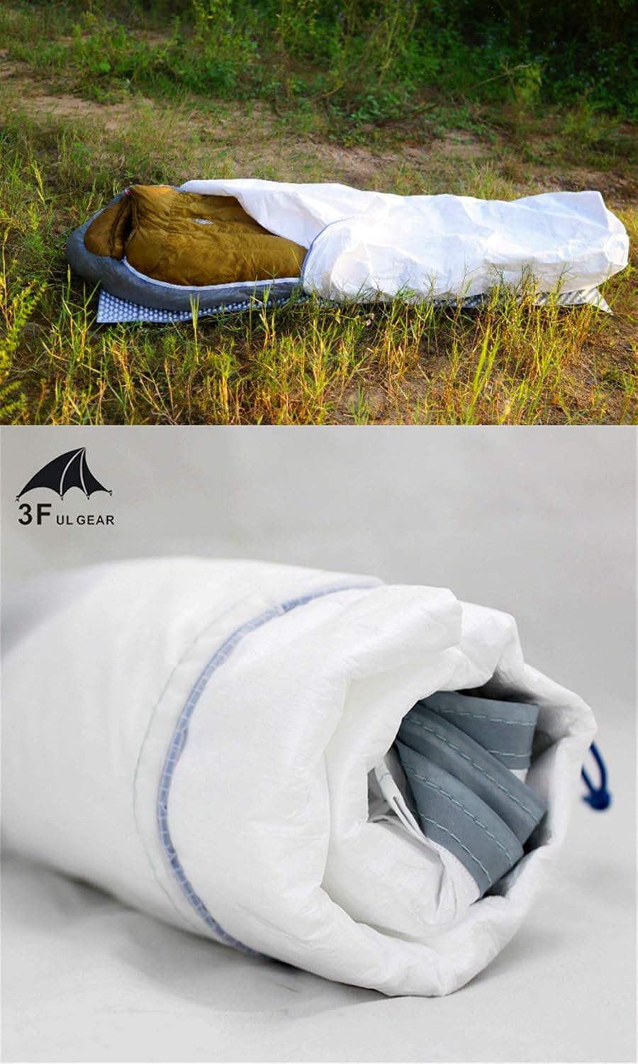 Sleeping Bag Liner, 3F UL GEAR Tyvek Sleeping Bag Cover Liner Waterproof Bivy...