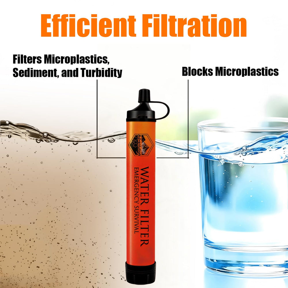 3-Pack Water Filter Straw with Emergency Whistle