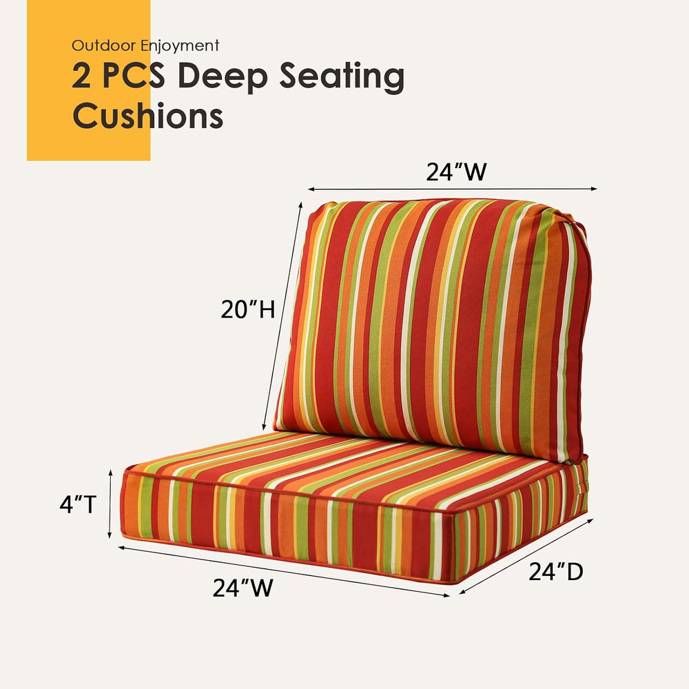 Outdoor Cushions for Patio Furniture Set of 2, 24"x24" Water Repell...