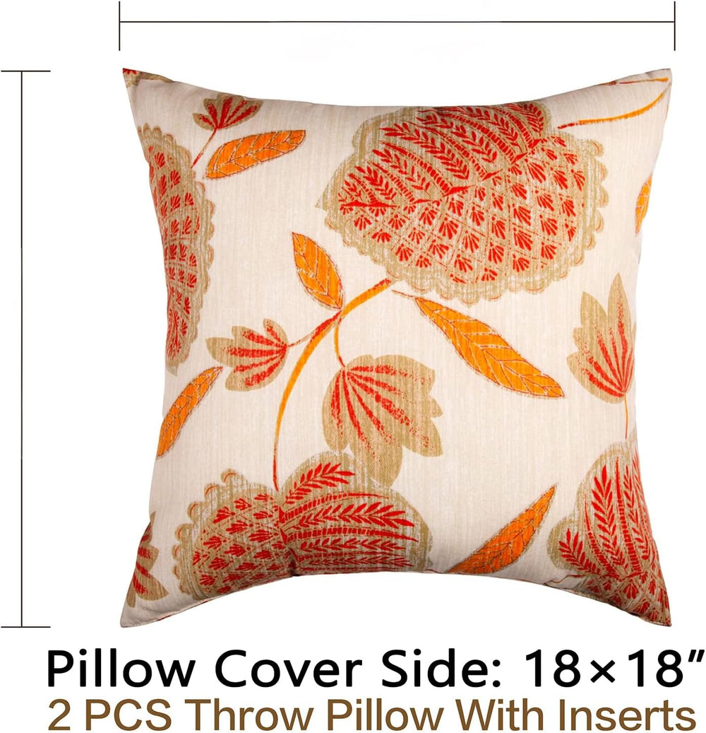 JMGBird Orange Outdoor Pillows 18x18 Throw Pillows with Inserts Included