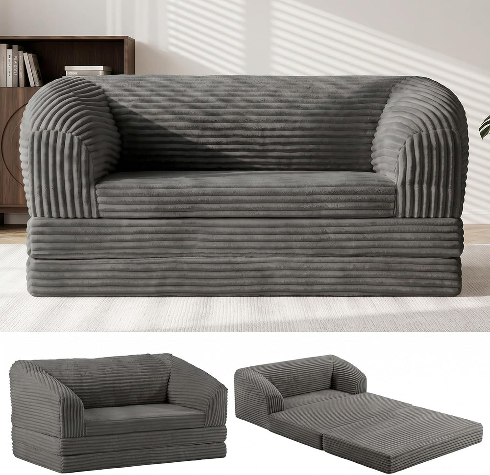 JUIKURY Convertible Sofa Bed, 3-in-1 Foldable Loveseat Couch with Armrest, Co...