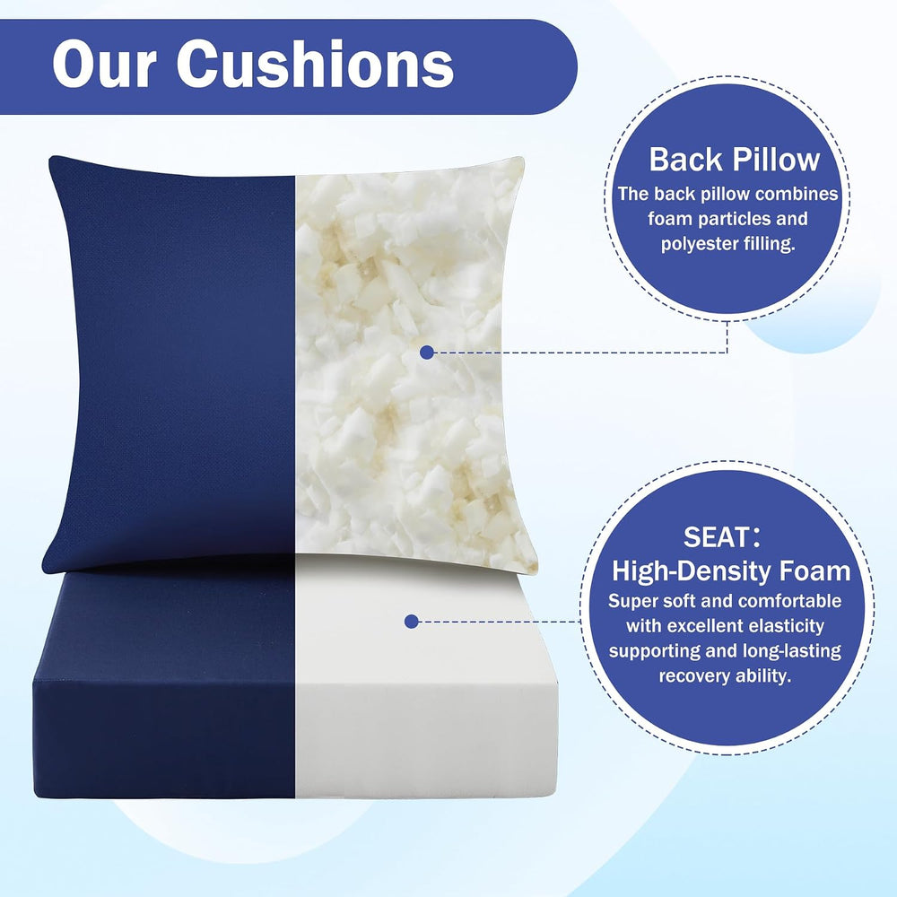 IASEAHK Outdoor Seat Cushion Set, Waterproof & Fade Resistant Patio Chair...