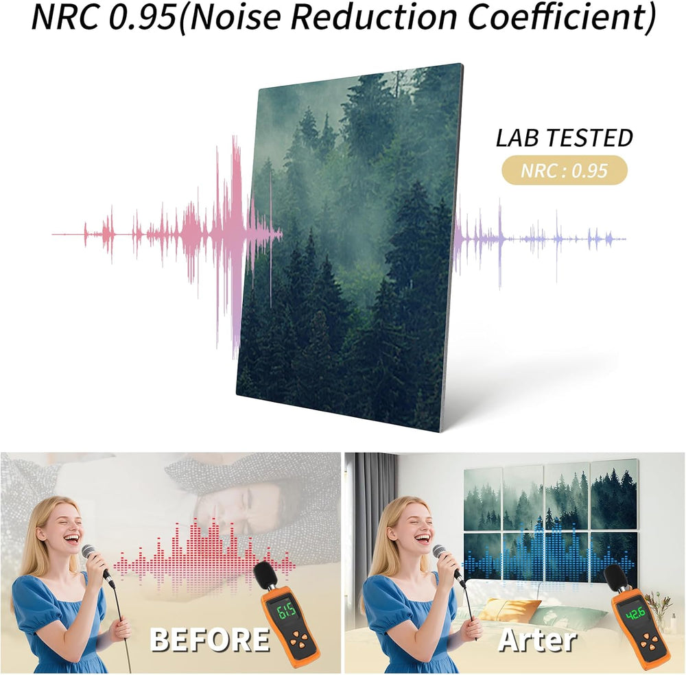 Art3d Acoustic Wall Panels, 48 x 32 in Set, 8-Pack Decorative Wall Art