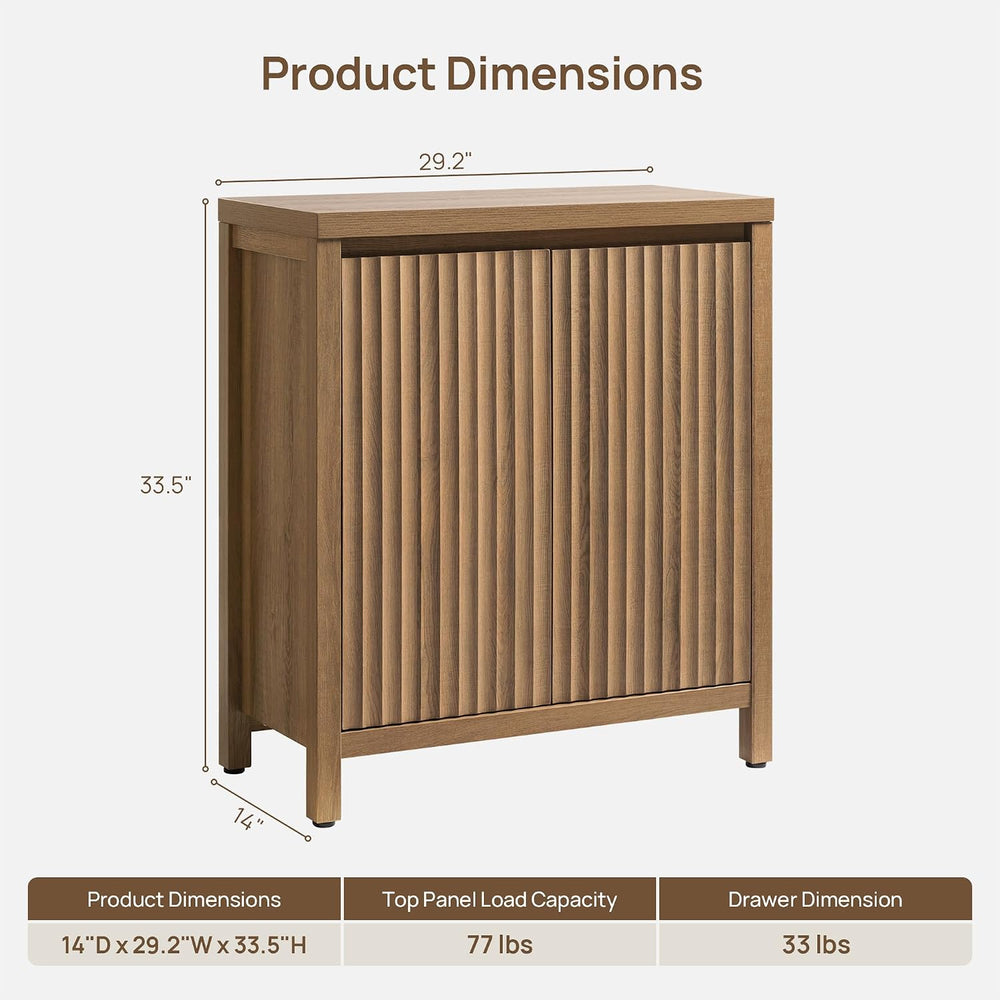 SICOTAS Sideboard Buffet Cabinet with Storage, Fluted Credenza Buffet Table
