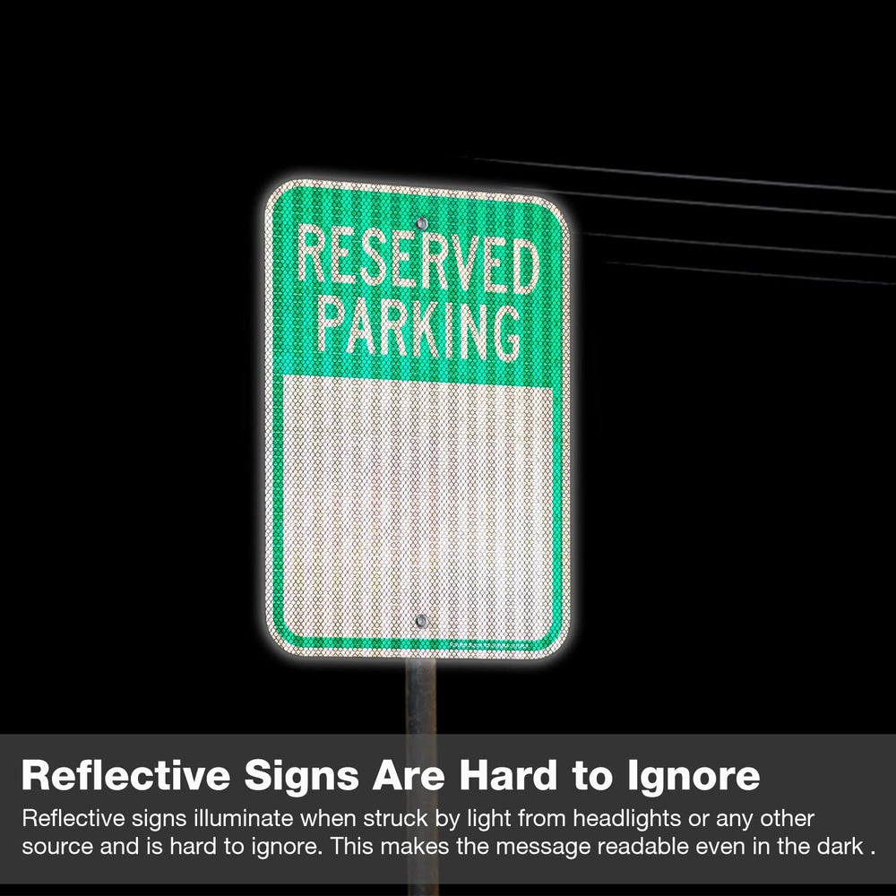 Faittoo Blank Reserved Parking Signs, 2-Pack 18 x 12 Inch Engineer Grade Refl...