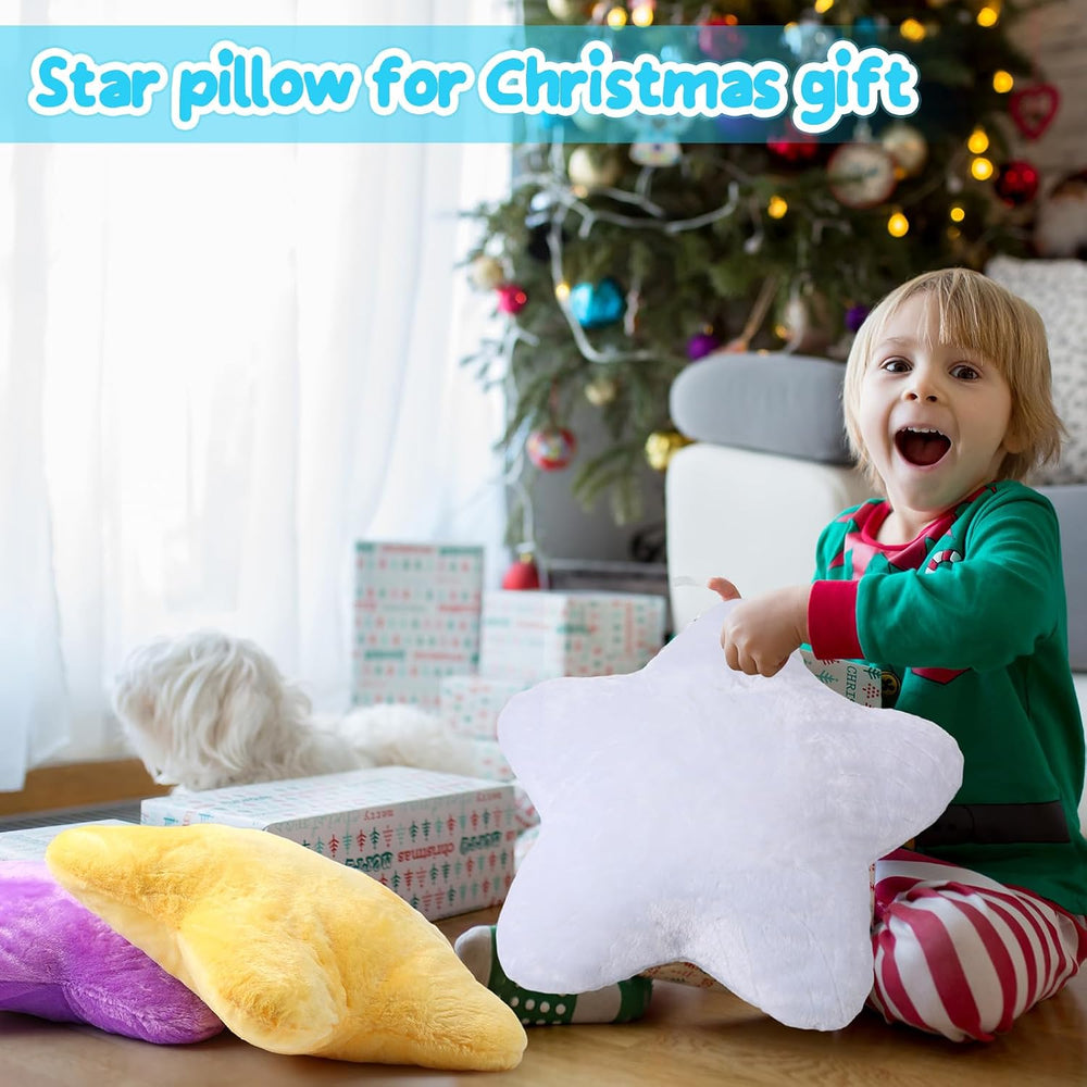 Soaoo 5 Pcs Star Fluffy Pillow Star Shape Pillow, Classic Mix