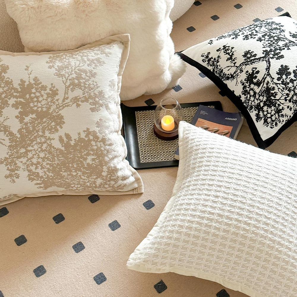 Croker Horse 20x20'' inches Throw Pillow Cushion Covers - White Beige...