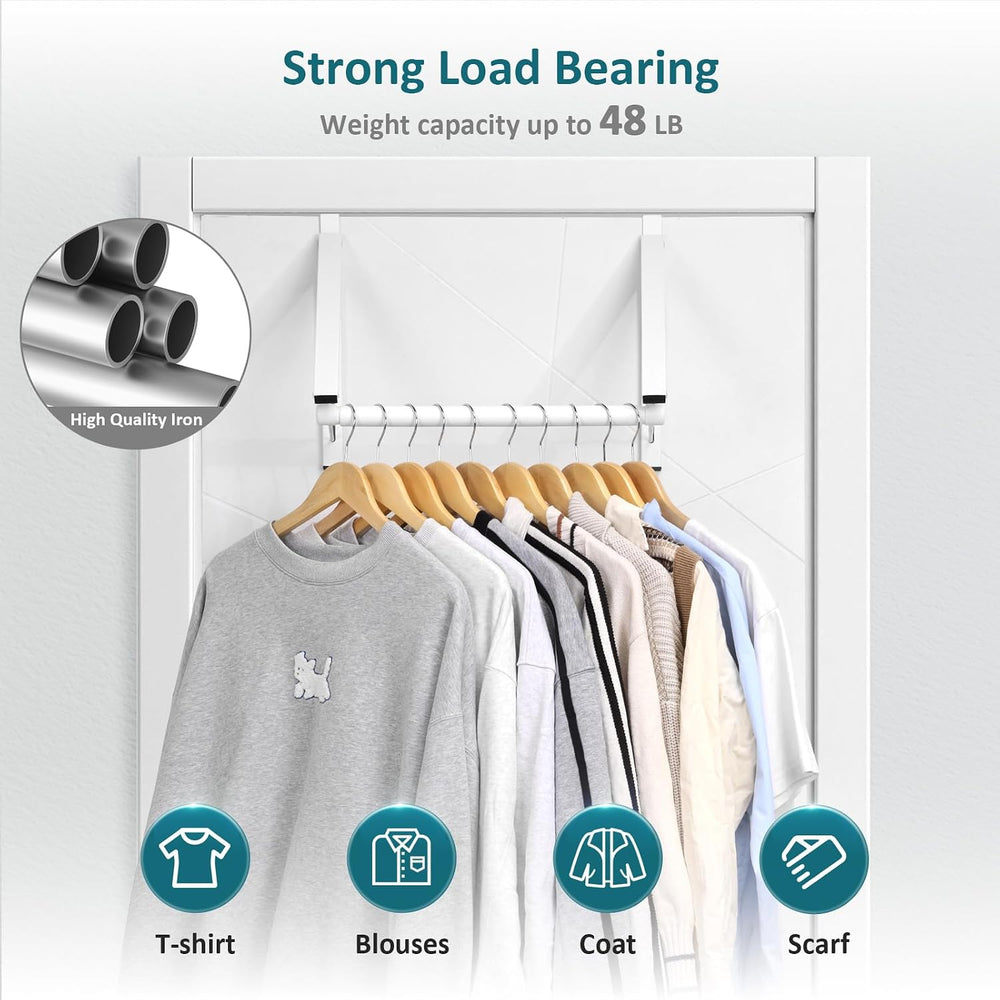 Optish Foldable Over The Door Clothes Hanger, Space Saving Small Clothes Rack...