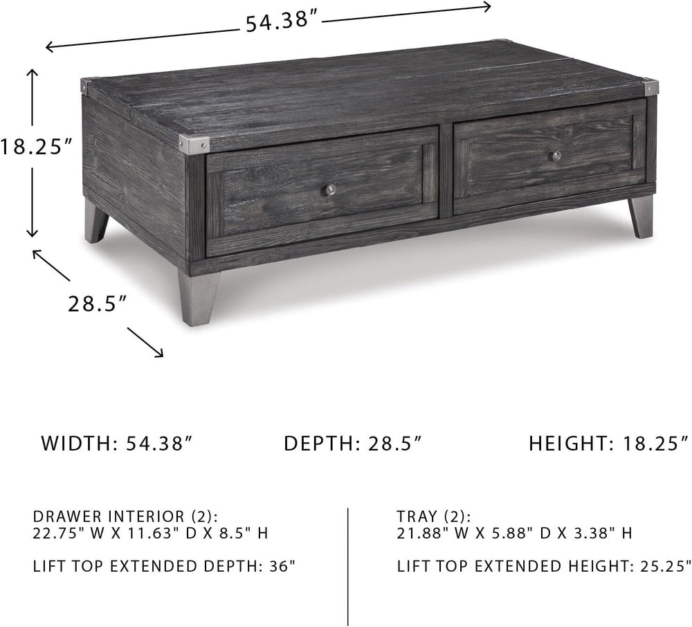 Signature Design by Ashley Todoe Lift Top Coffee Table, Dark Gray
