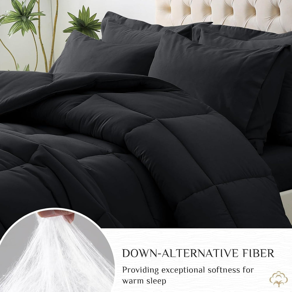 JOLLYVOGUE Full Comforter Set, Ultra-Soft Bed in a Bag Full Size 7 Pieces, Oe...