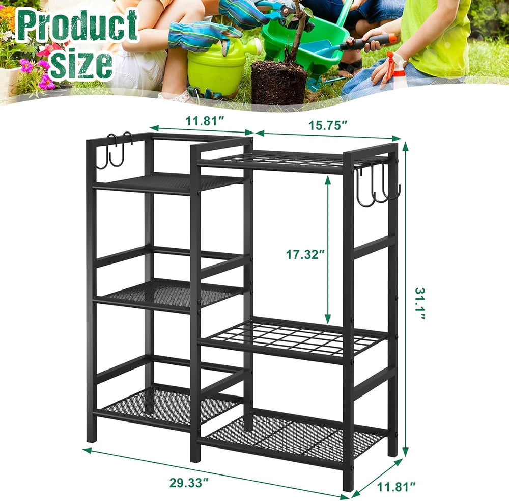 keomaisyto Garden Tool Organizer with Large Hooks, Garage Storage Rack