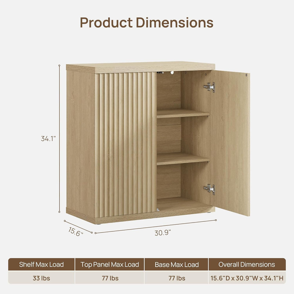 SICOTAS Buffet Cabinet with Storage Sideboard Cabinet with Doors & Shelves