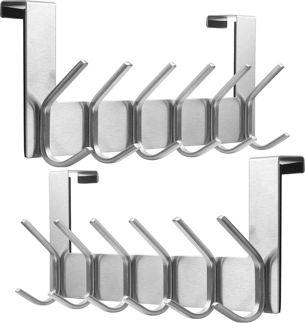 Dseap Over The Door Hook Hanger - 6 Hooks Over Door Coat Rack for Hanging Clo...