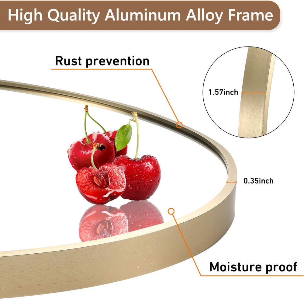 Oval Wall Mirror, 20"x28" Gold Oval Vanity Mirror, Bathroom Mirror ...
