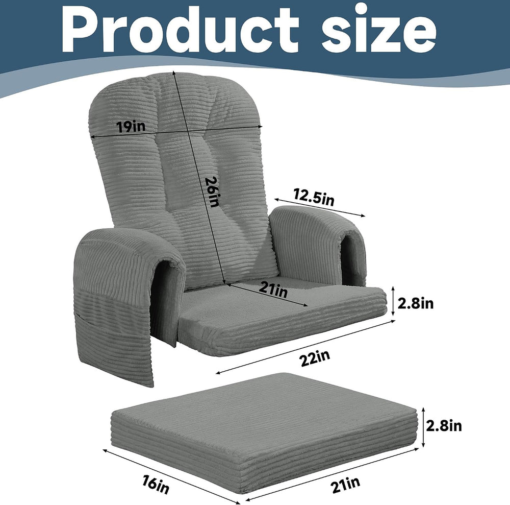 MABOZOO 5 PCS Corduroy Glider Rocker Replacement Cushions with Storage Side P...