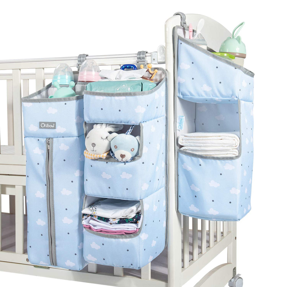 Orzbow 3-in-1 Hanging Diaper Caddy Organizer for Changing Table, Blue