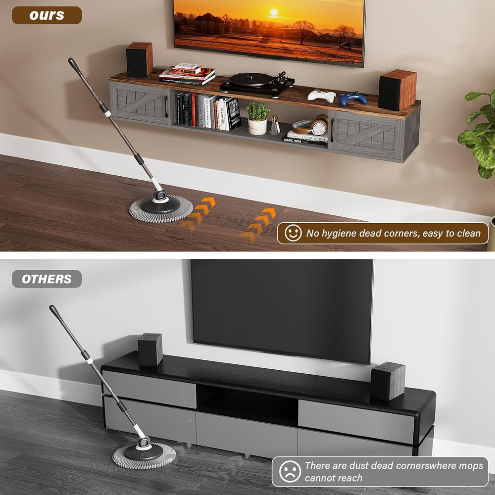 70" Floating TV Stand Wall Mounted with Storage for TVs Up to 80"