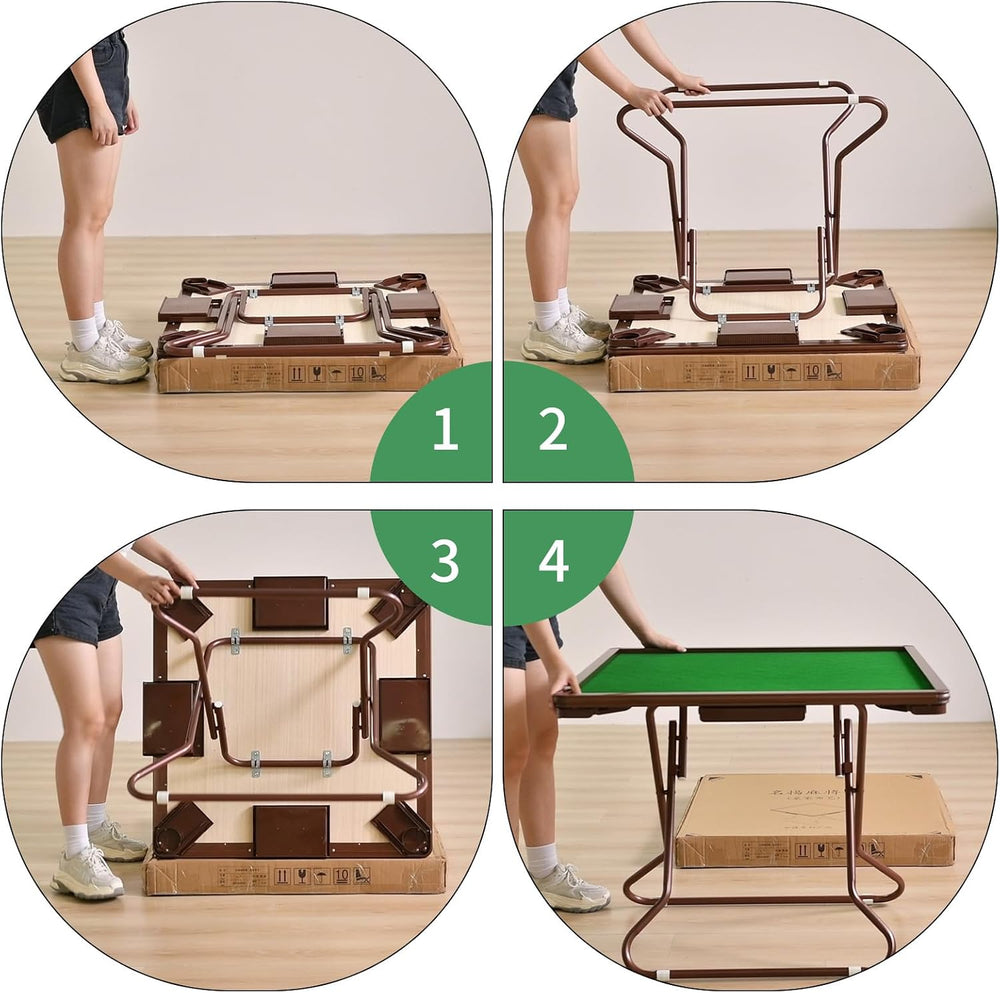 4 Player Card Mahjong Table, Portable Folding Table