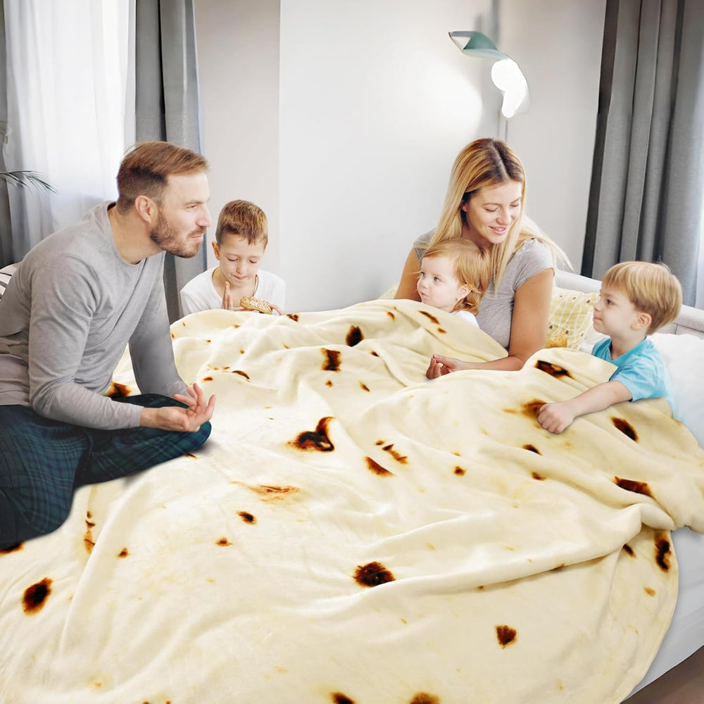 Bnuitland 90 Inches Tortilla Burritos Pattern Blanket, 300 GSM Double Sided G...