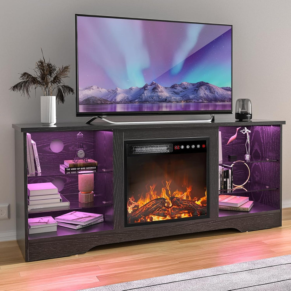 TAVATA 58" Fireplace TV Stand with 18" Fireplace, Modern Led Entert...
