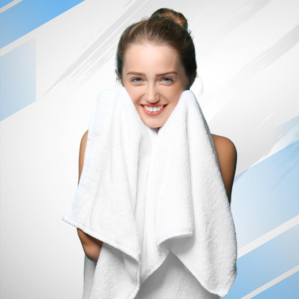 Infinitee Xclusives 100% Ring-Spun Cotton Bath Towels for Bathroom - Pack 4