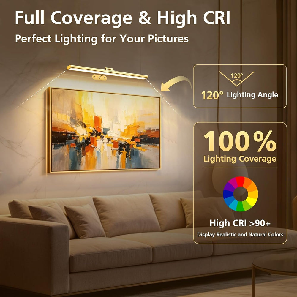 Picture Lights for Wall, 16inch Rechargeable Art Light with Remote, 2Pack