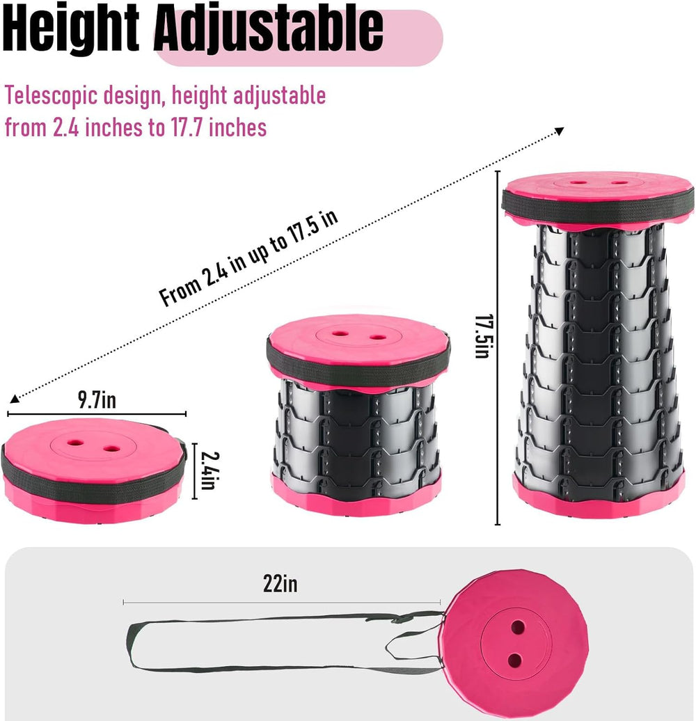 Doseno Upgraded Foldable Stool Thickened, Portable Collapsible Stool Retracta...