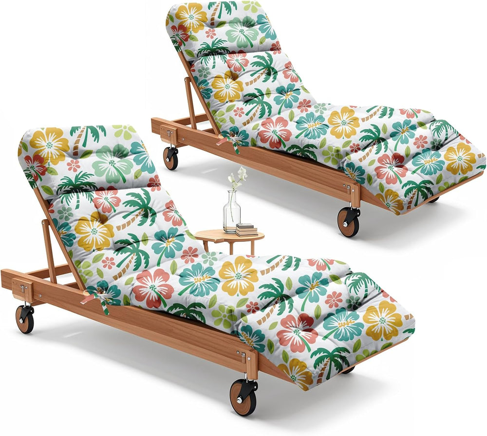 Outdoor Chaise Lounge Chair Cushions Set of 2 Waterproof 75.1x22.8x4.7" 5#