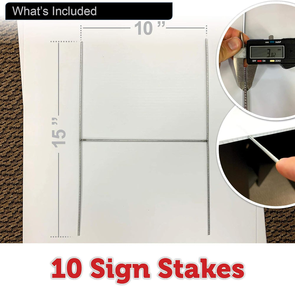10 Blank Yard Signs with Stakes | 18" x 24" | Create Your own Messa...