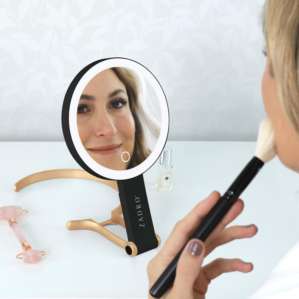 Zadro LED Lighted Makeup Mirror, 2-Sided with 1x & 10x Magnification, Rec...