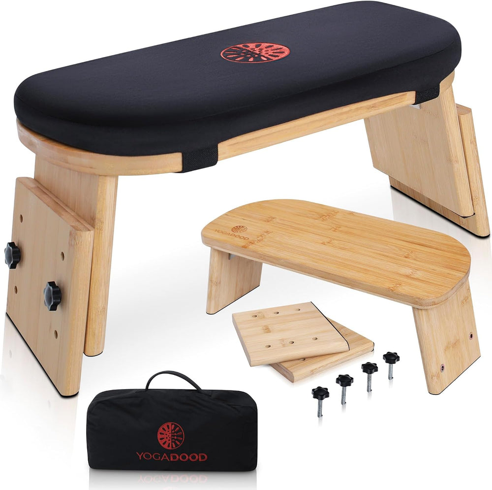Yoga Dood Zen+ Adjustable Meditation Bench – 3-Level Height Kneeling Bench