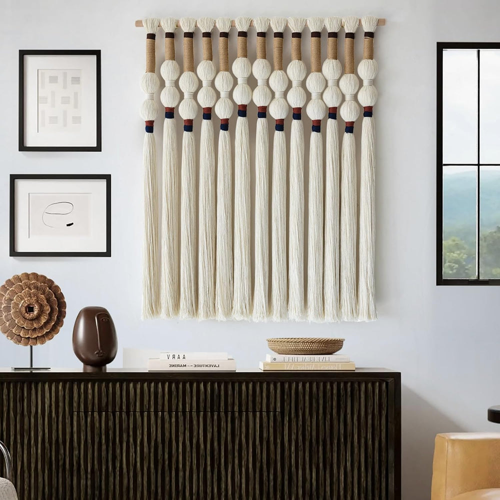 Macrame Wall Hanging Boho Wall Art Handmade Spherical Knot 27" W x 33&qu...