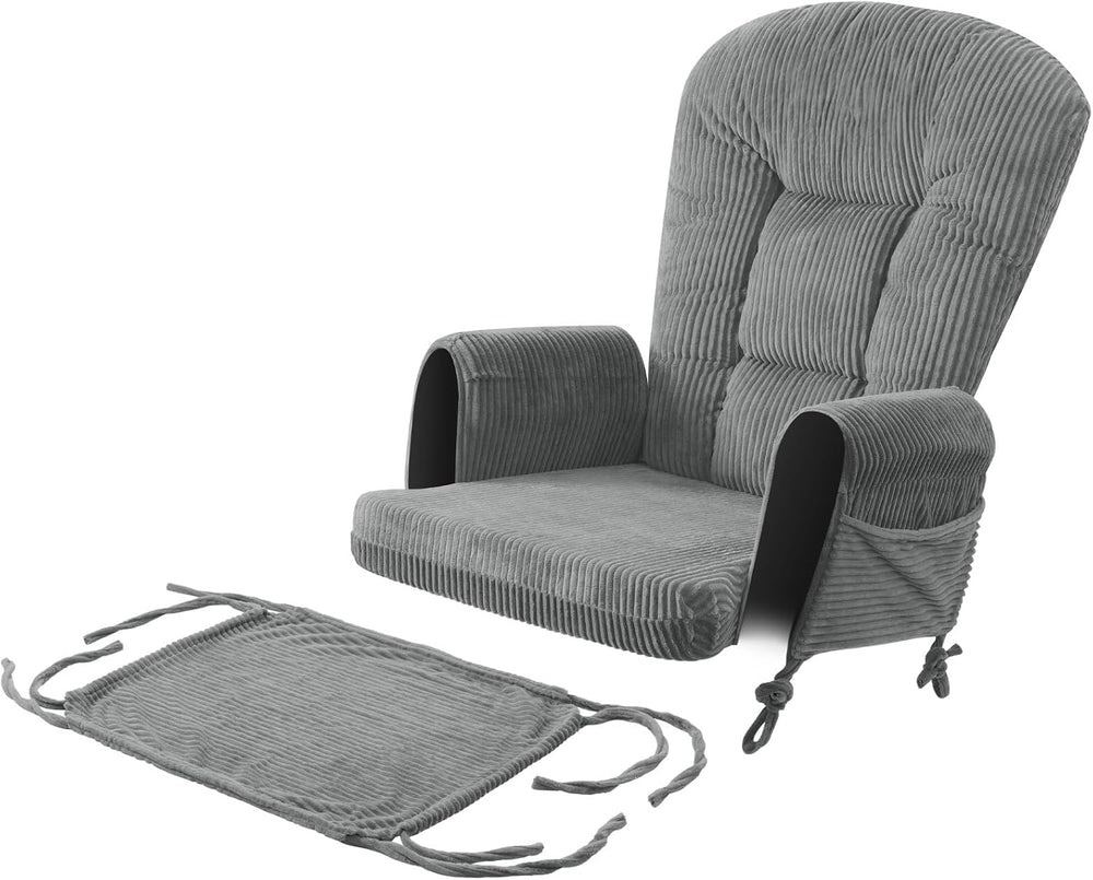 5PCS Glider Rocker Replacement Cushions with Storage Side Pockets, Grey