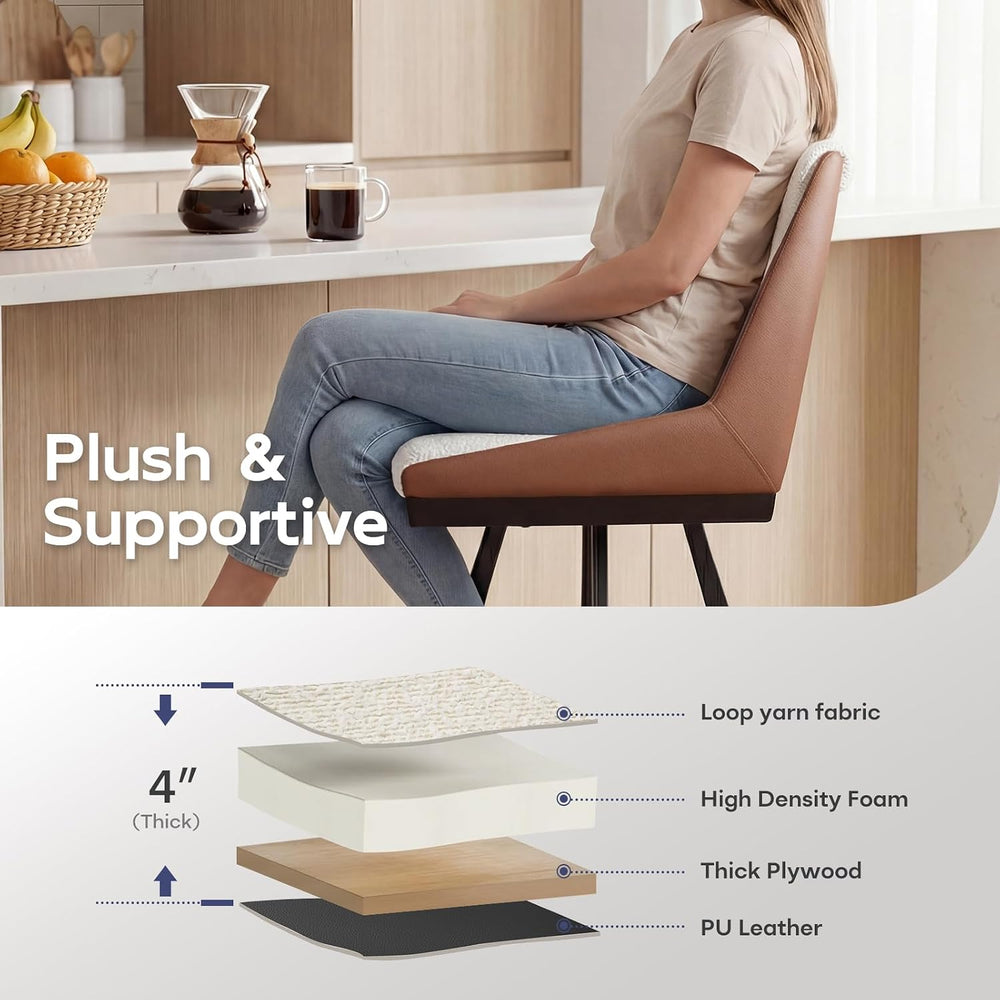 Ollega Counter Height Bar Stools B3213 (White Brown, 26" 4 Pieces)